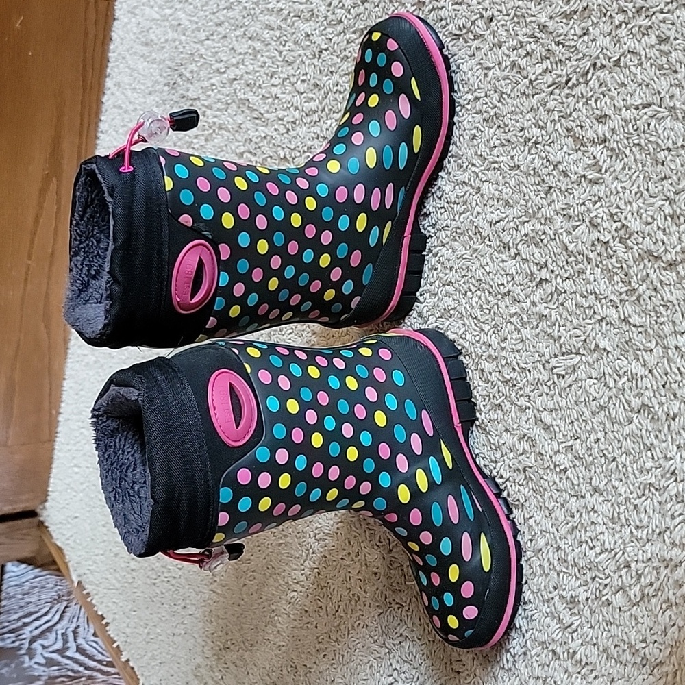 Western Chief Girls Size 12 Waterproof Winter Boots Faux Fur Lined -30°F EUC - Picture 9 of 14